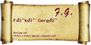 Fükő Gergő névjegykártya